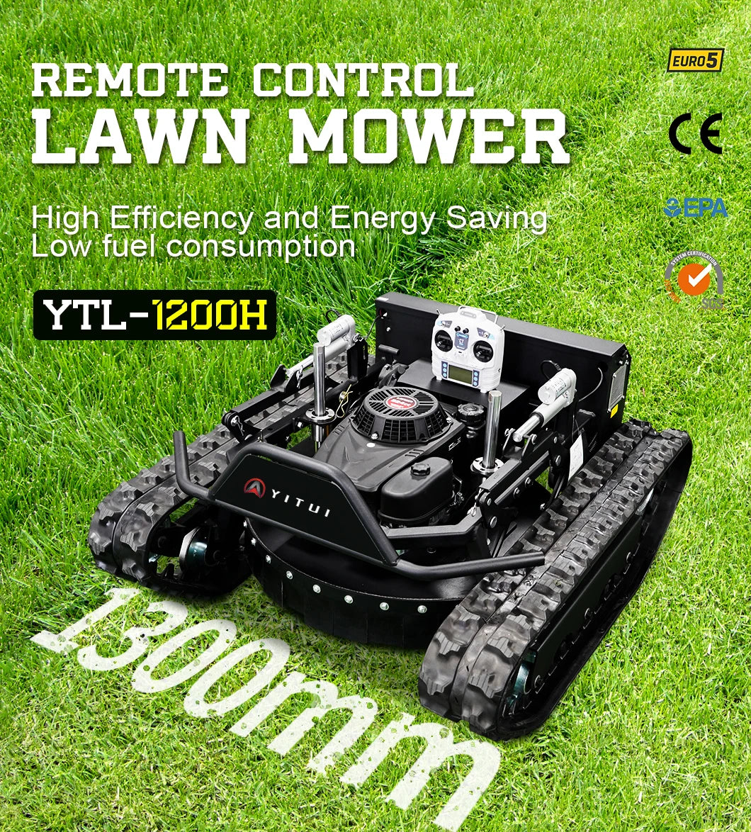 Personalized Customized Ce Epa All Terrain Lawn Mowing Robot With Rubber Tracks And Multi Functional Remote Control
