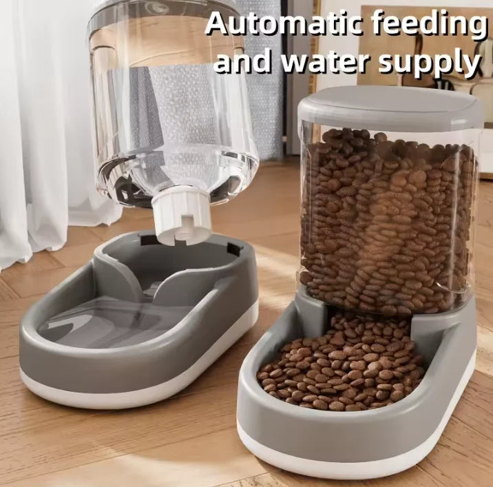 +Large - Capacity Automatic Pet Feeder & Water Dispenser for Dog/Cat, Gravity Design, Save Time & Effort