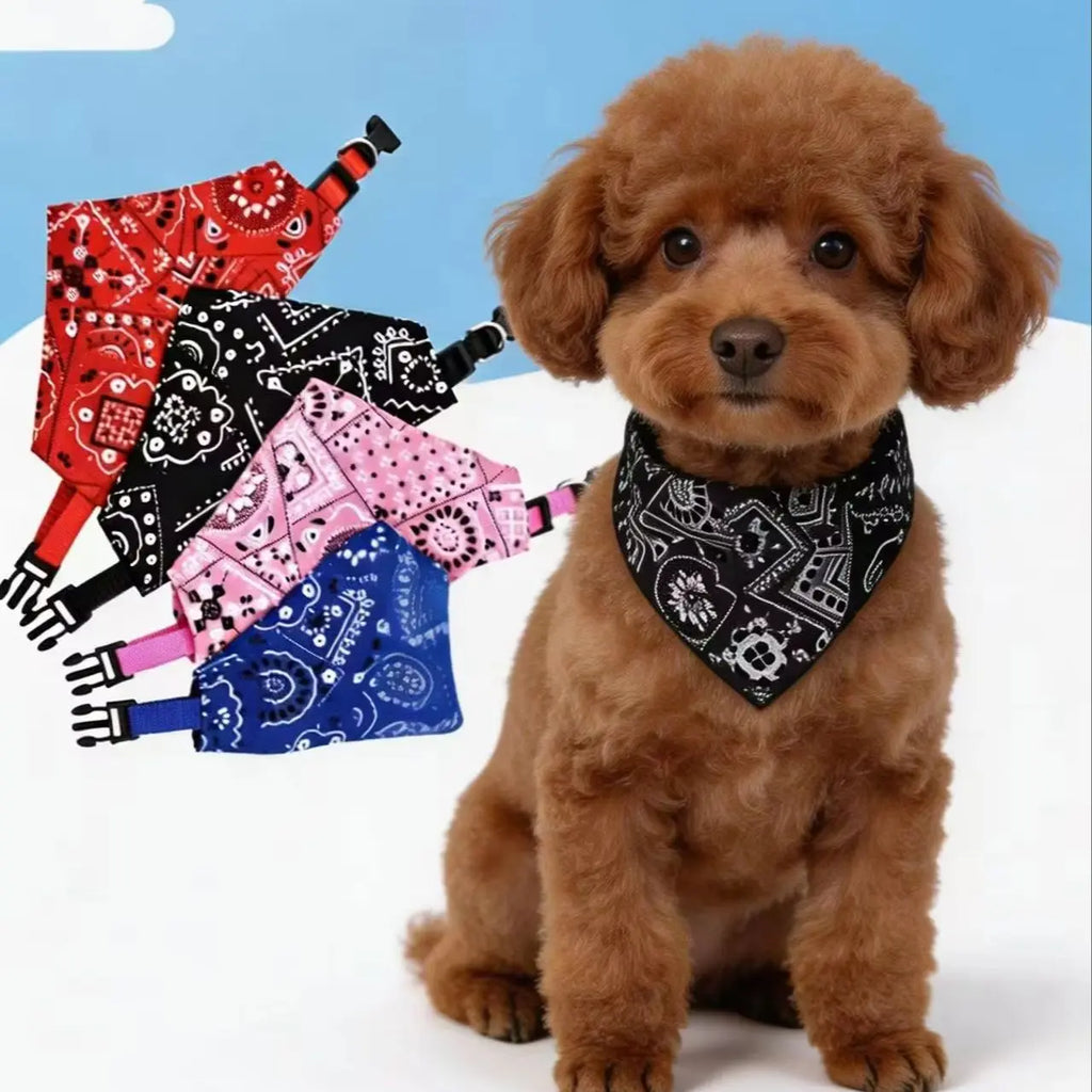Adjustable Pet Bandana – Washable Triangular Scarf Bib for Dogs & Cats, Neck Decor, for Teddy/Bichon/Shiba/Corgi/Golden/Labrador