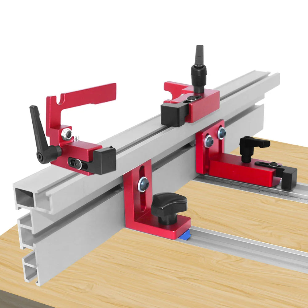 Aluminium Profile Fence 75 Type Miter Track T-track Backer 30-80CM Sliding Brackets T-Slot for Table Saw Woodworking Workbench