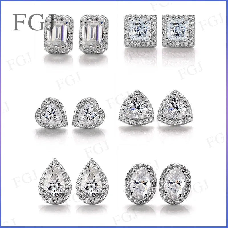 100% Real Moissanite Tennis Necklace for Woman Men Wedding Jewelry With GRA 925 Sterling Silver Plated 18K White Gold Necklace