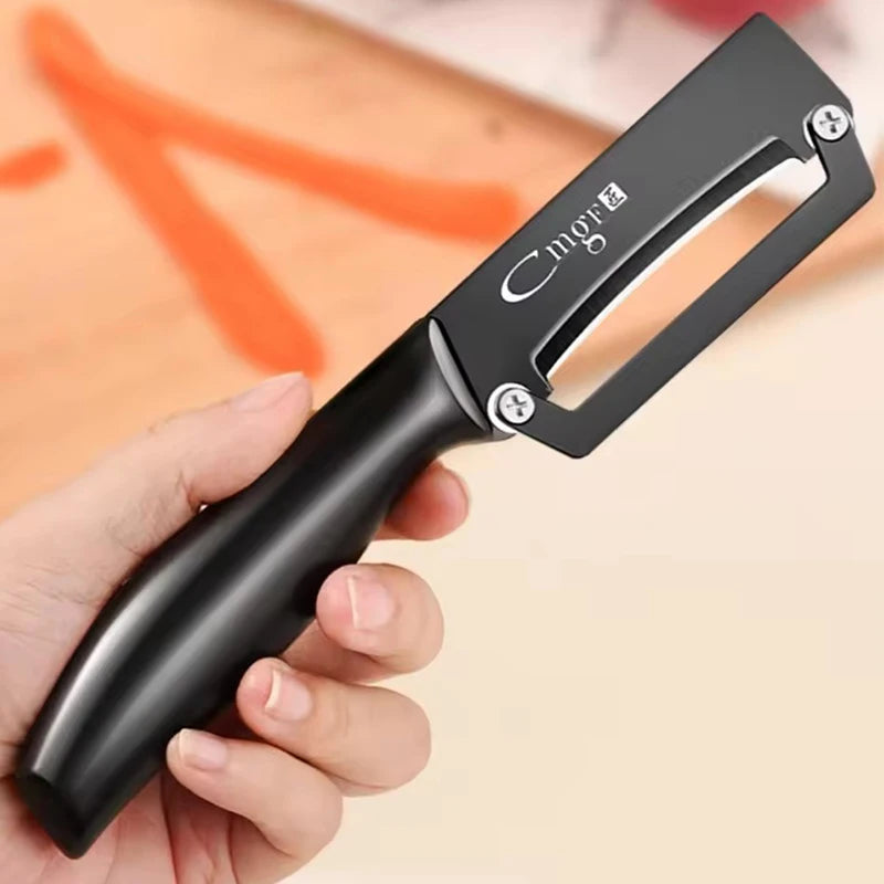 Stainless Steel Kitchen Peeler Multi-Function Kitchen-Specific Peeler for Slicing Fruit and Vegetables with Wooden/ Steel Handle