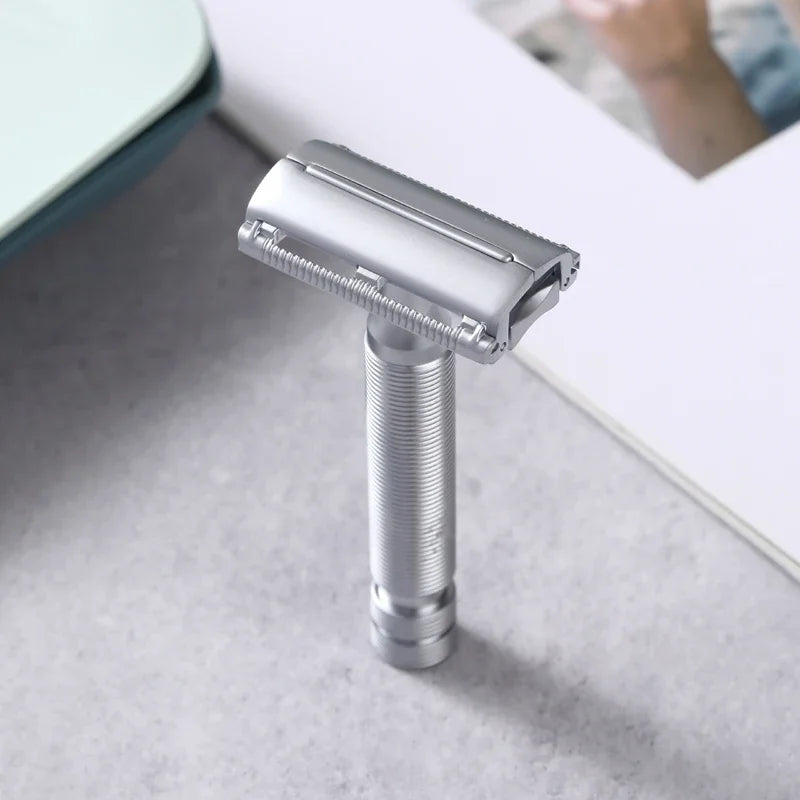 2026 Yaqi Monarch Safety Razor Matte Chrome Color Men's Shaving Razor Double Edge Manual Vintage Shaving Tool