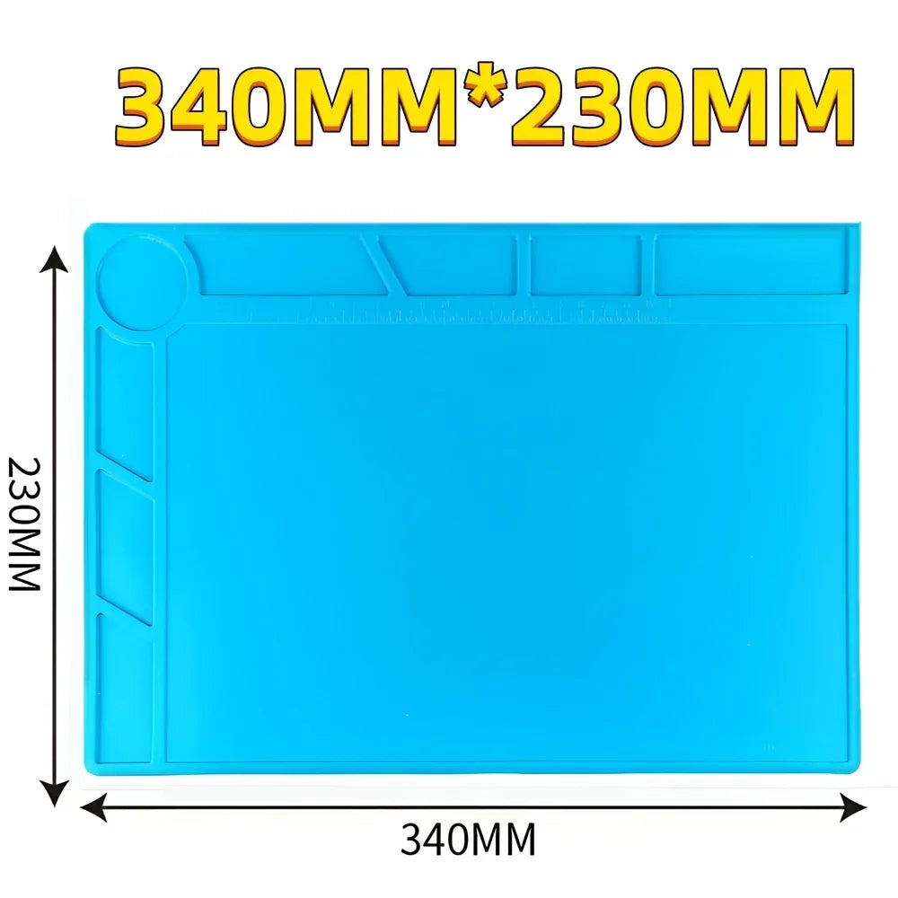 Durable ESD Silicon Soldering Mat Heat-Resistant Work Pad for Hot Air Gun Soldering Iron Station Repair Thermal Insulation Pad