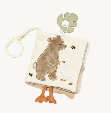 Soft Sensory Farm Animal Baby Books Mobile Toy Newborns Early Educational Fabric Book with Mirror & Sound Paper for Babies 6-12M