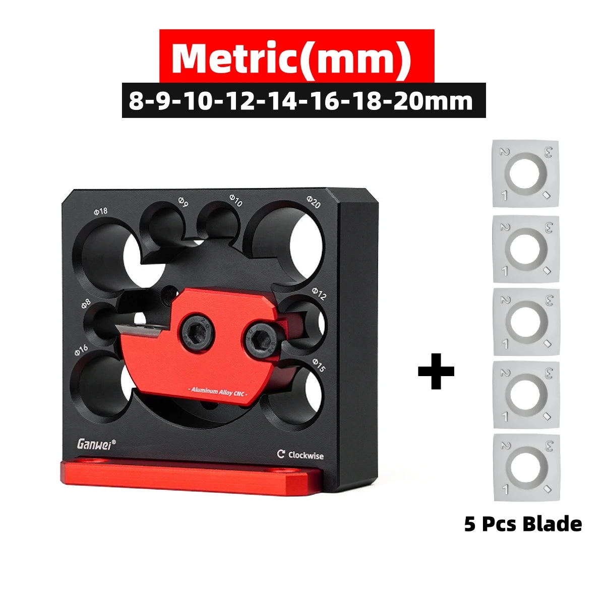 8 Holes Dowel Maker Jig Kit w/ Carbide Blades -Metric and Inch Woodworking Electric Drill Milling Dowel Round Rod Auxiliary Tool