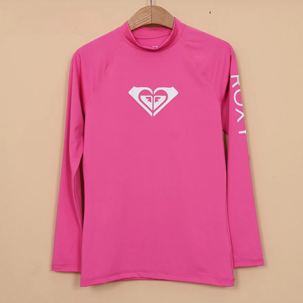 ROXY Surfing Swimming Beach UPF50 Sun Protection Long Sleeve round Neck High Elastic Breathable Moisture Wicking T-Shirt for ...