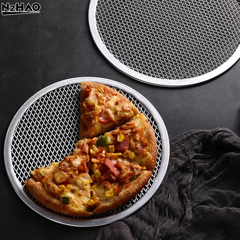 1PC 6-20 Inch Pizza Screen Pan Metal Net Non Stick BakingTray New Seamless Aluminum Alloy Metal Net Bakeware Kitchen Pizza Tools