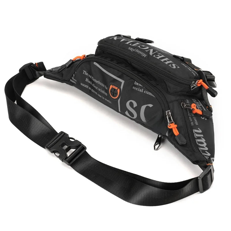 Summer Large Capacity Waterproof Nylon Sports Crossbody Bag for Men Casual Outdoor Leisure Mobile Phone Bag Trendy Sports Wai...