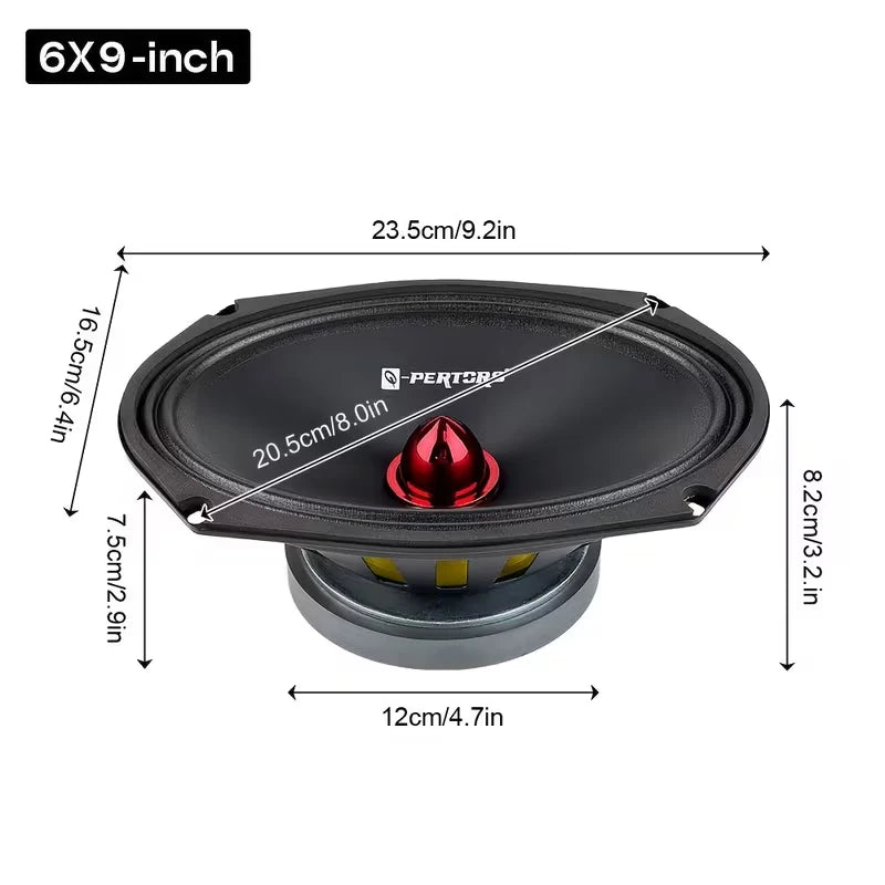 1pc 6*9inch High-Fidelity Mid-Range Car Speaker 1200W Surround Sound Audio Music Stereo Subwoofer Speaker 95dB Easy Installation