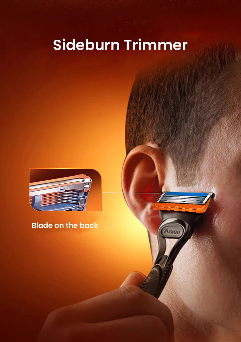 Gillette Fusion 5 Razor Set 1 Handle 25 Cartridges 5 Ultra-Thin Blades Lubrication Strip Back Trimmer