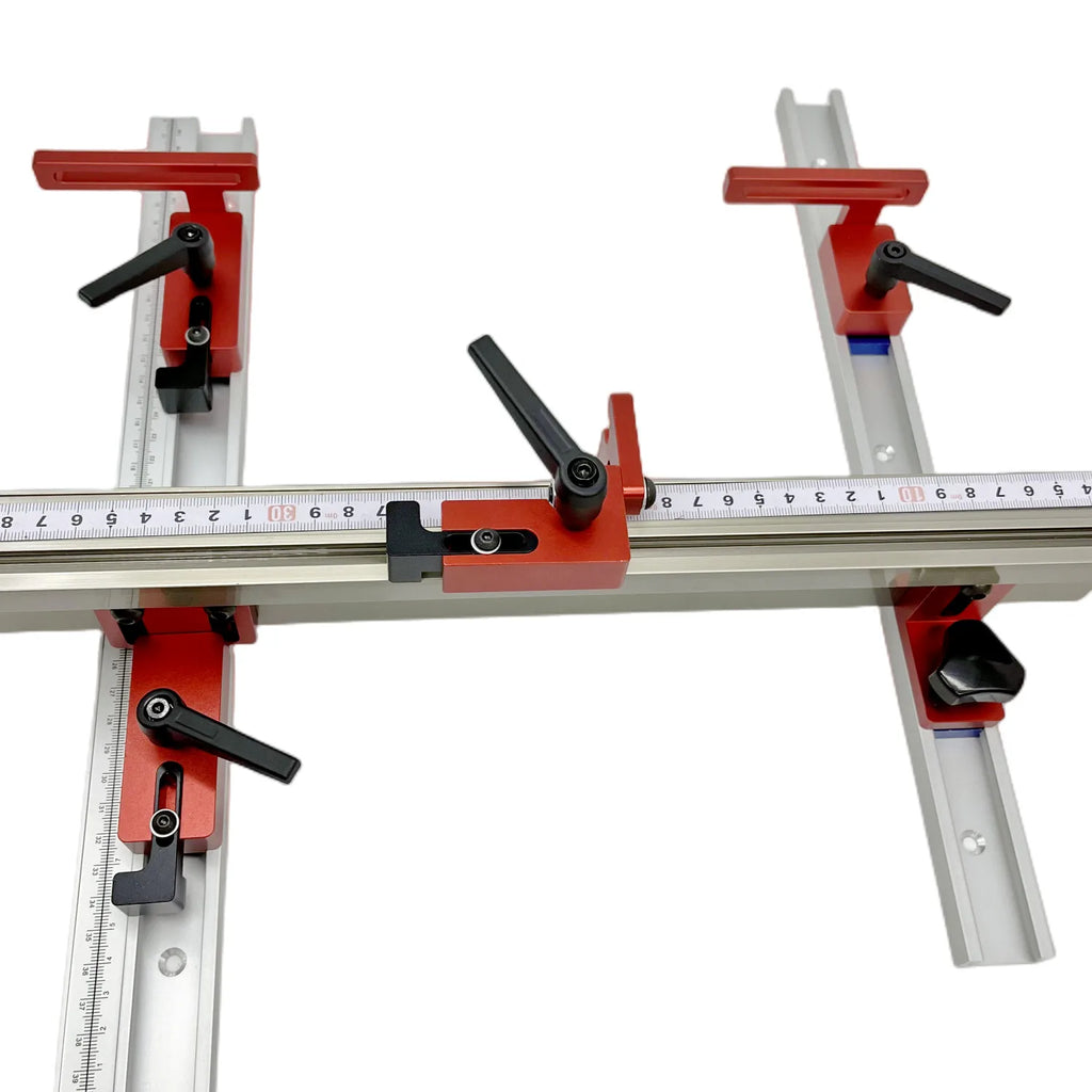 Miter Track Stop T-Slot T-Tracks Stop Chute Locator Aluminium Alloy Backing Connector for Woodworking Guide Rail Table Saw DIY