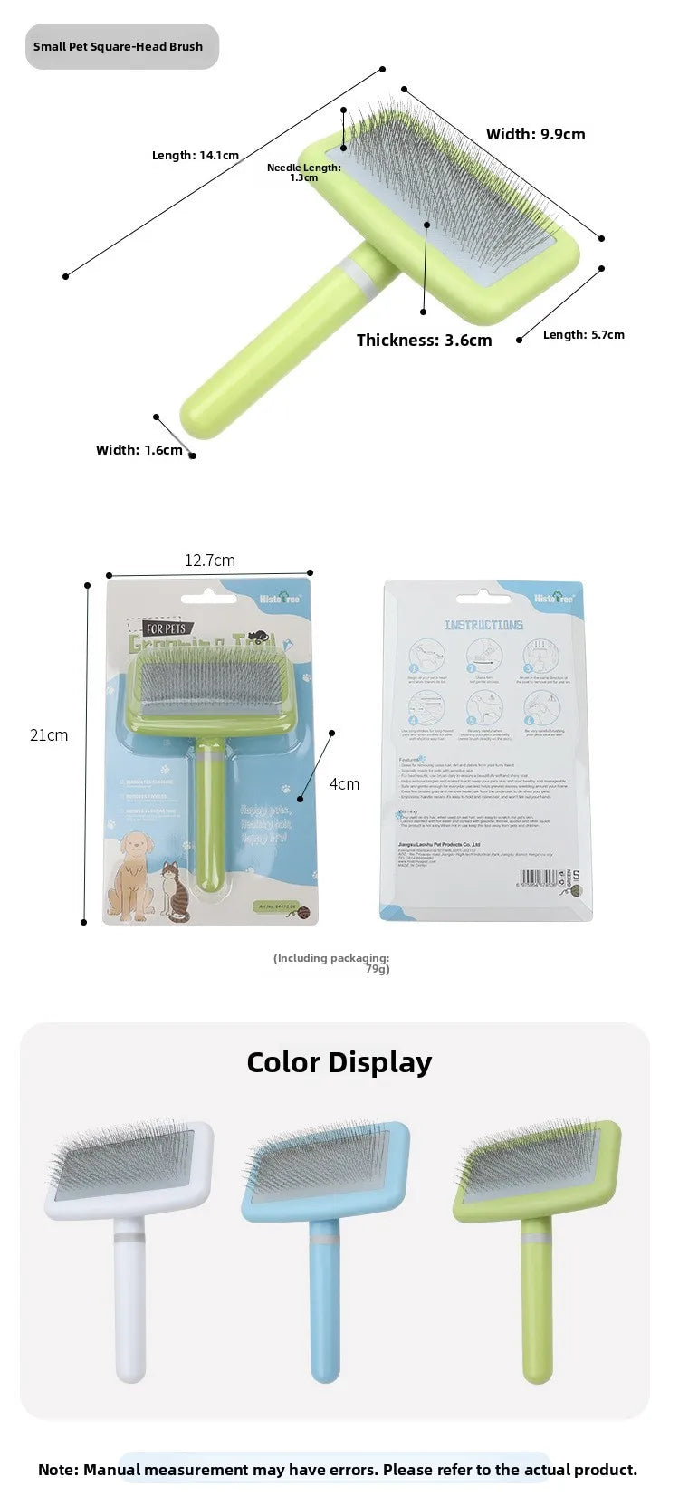 Pet Grooming Comb Dog And Cat Brush for Beauty And Thickening Hair Plastic Pet Supplies Universal for All Pets