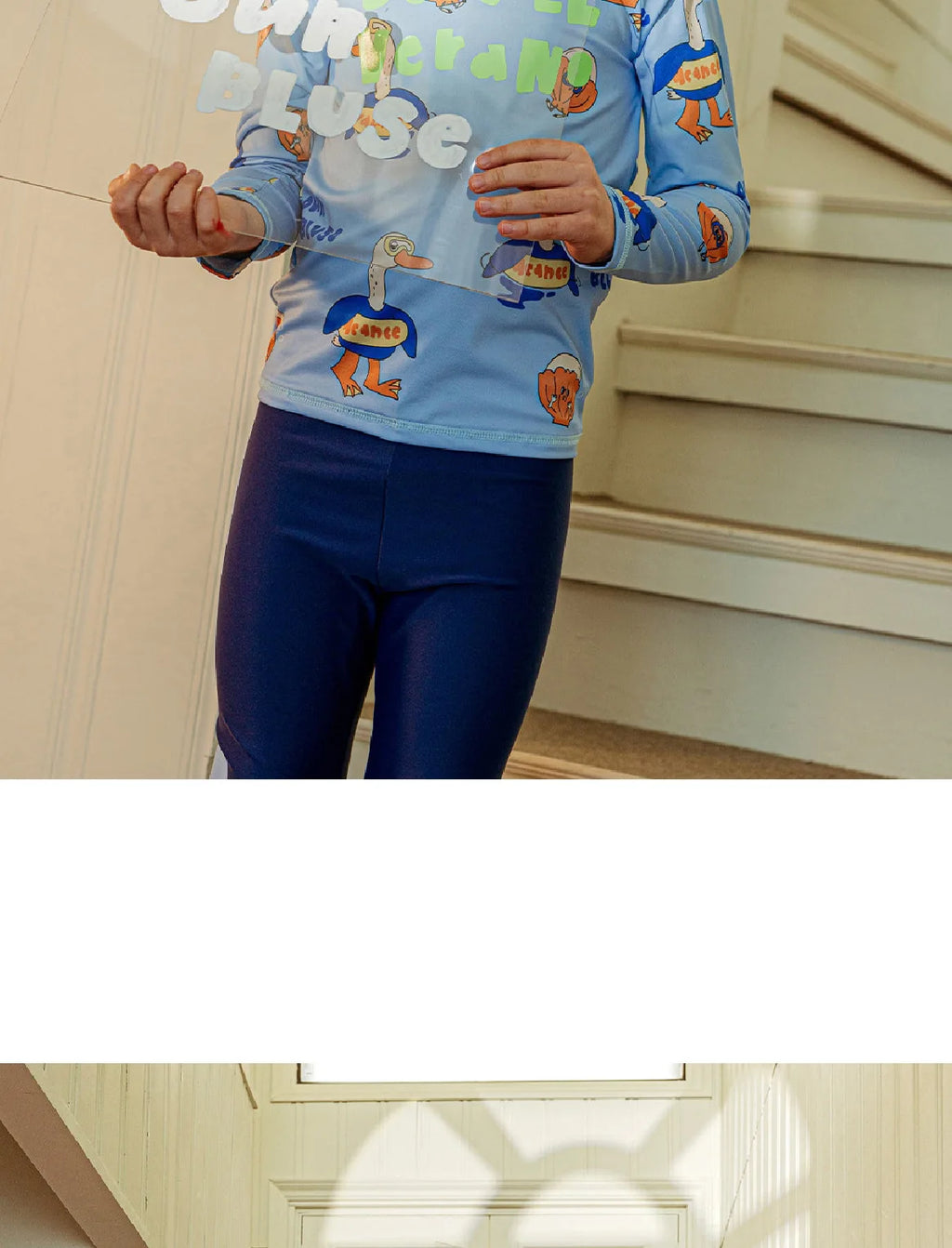 Swimming Suit for Girls Boys Cute Printed Long Sleeve Trousers Beach Swimwear for Kids Quick-dry Swimdress