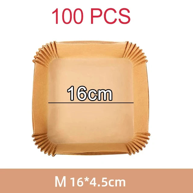 50-300Pcs Large Hot Air Fryer Paper Liners 23cm Square Airfryer Disposable Special Parchment Paper Trays 9inch Oven Baking Molds