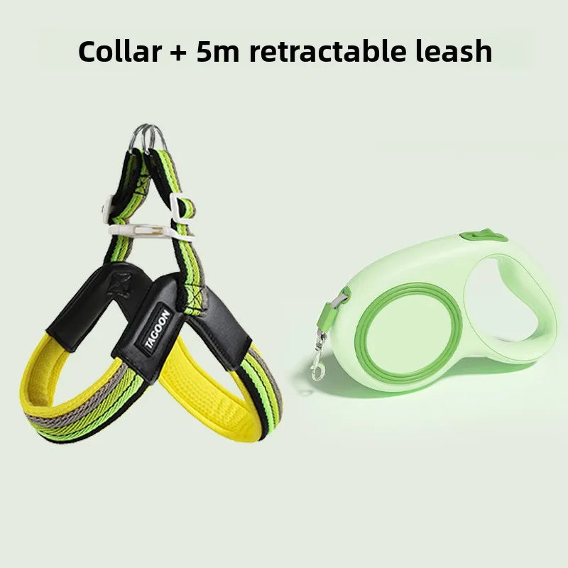 Hakimi Leash Dog Walking Harness Breathable Lightweight No Pulling Neck Collar for Small to Medium Dogs like Shiba Inu And Corgi