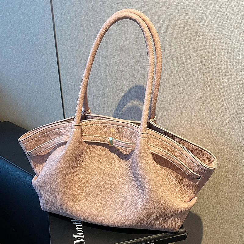 Large Capacity Women's Shoulder Bag Commuter Tote Bag Underarm Single Shoulder Bag Retro Design Casual Handbag