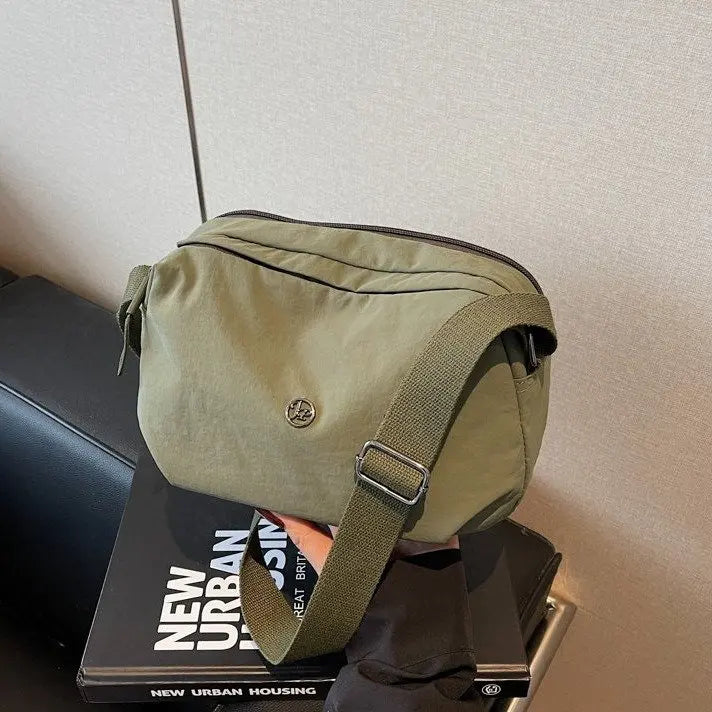 New 2025 Multi-Layer Casual Women's Crossbody Bag Portable Multi-Pocket Lightweight Waterproof Nylon Bag Soft Square Bag