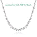 Smyoue 3 Claws Gradient Moissanite Tennis Necklace for Women Sparkling Full Diamond Luxury Jewelry Sterling Silver 925 Chain