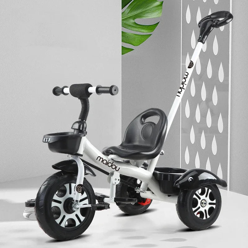 Multifunctional Three Wheeled Baby Balance Bike Lightweight Children Bicycle Hand Push Stroller for Baby Outdoor Riding Use