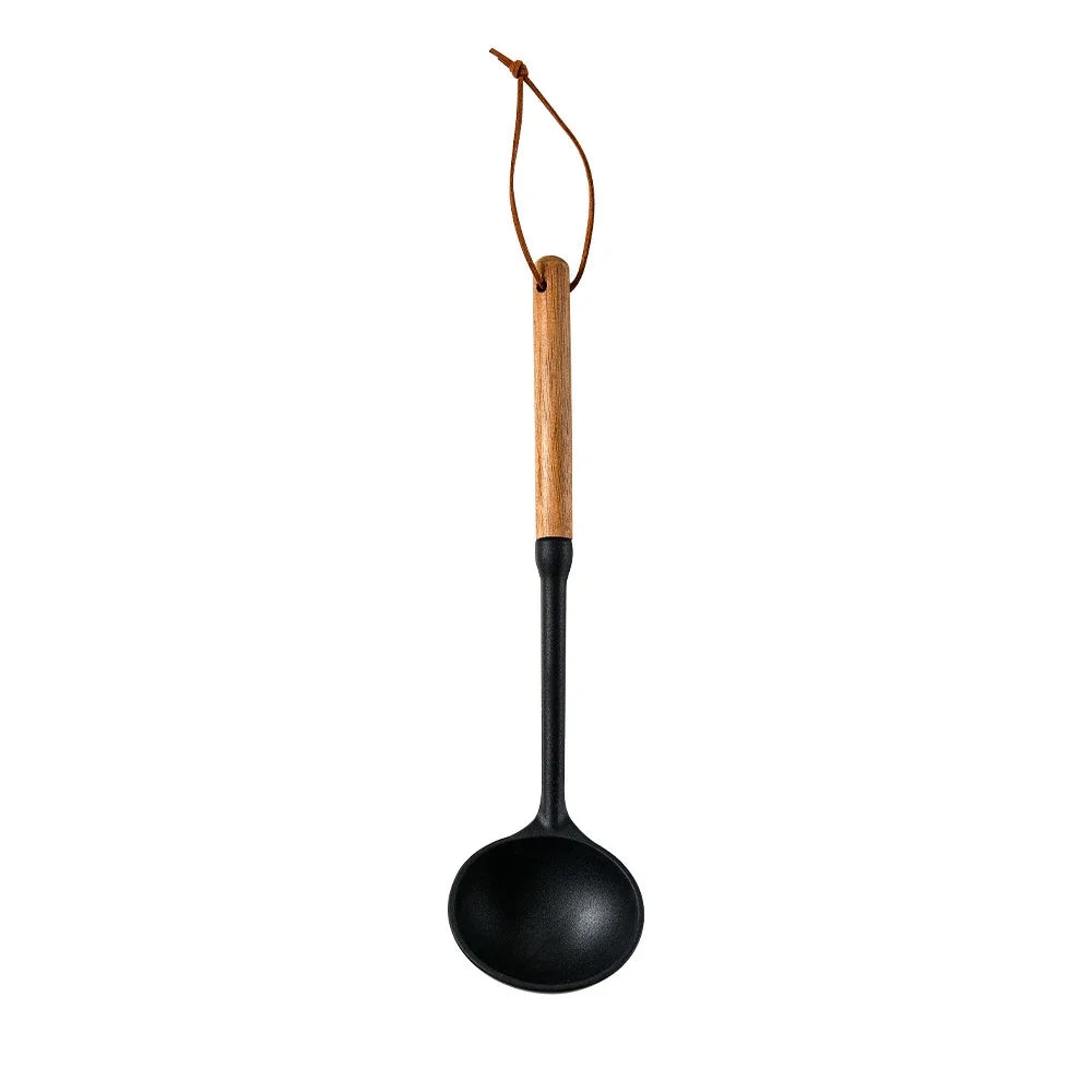 1/7Pcs Black Food Grade Silicone Kitchen Cookware Utensils Spatula Spoon Oil Brush Practical Cooking Tool Kitchenware Set