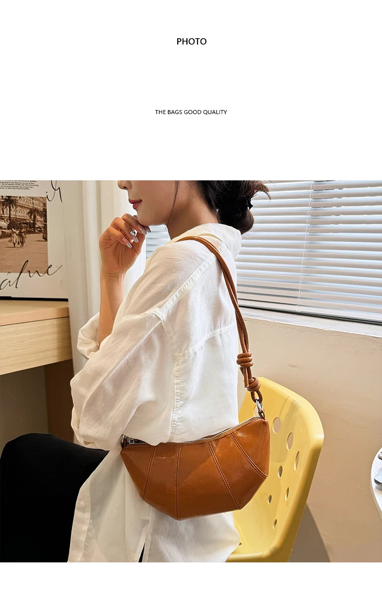 Casual Dumpling Shaped Large Capacity Shoulder Bag for Women 2026 New Style Soft Handle Single Strap Crossbody Luxury Bag