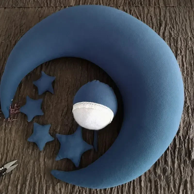 Baby Photography Props Newborn Posing Pillow Cute Baby Hat Colorful Beans Moon Stars Photo Shooting Set For Infant Newborn Gift