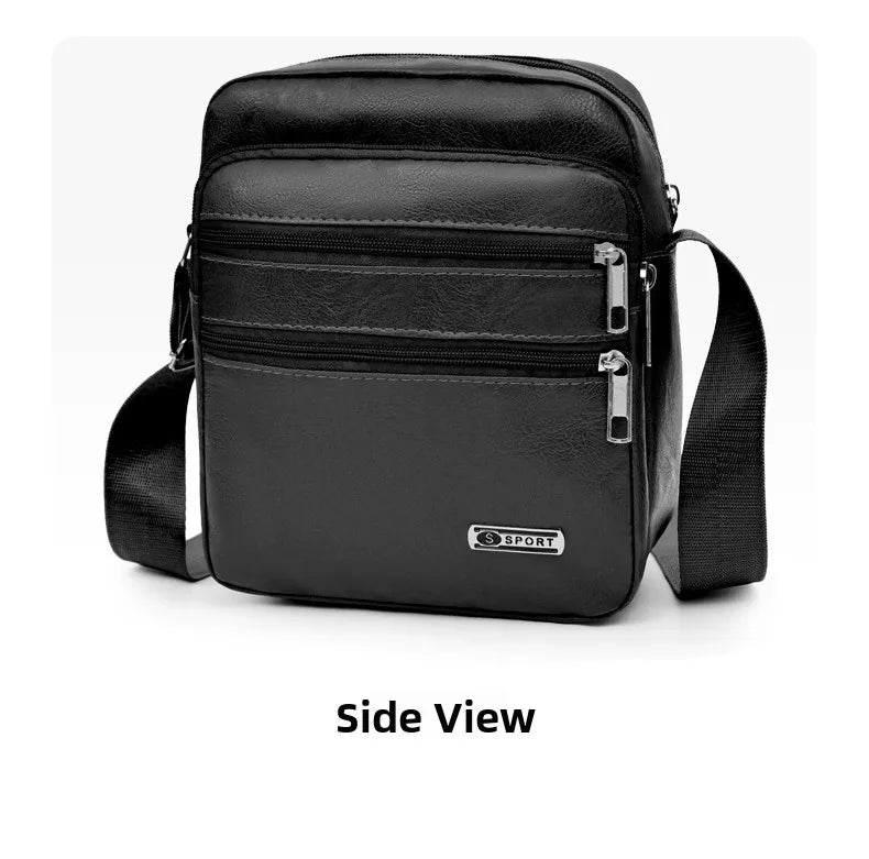 Simplified Soft Leather Crossbody Bag Fashionable Single Shoulder Bag Men's New Model Outdoor Travel Large Capacity Backpack
