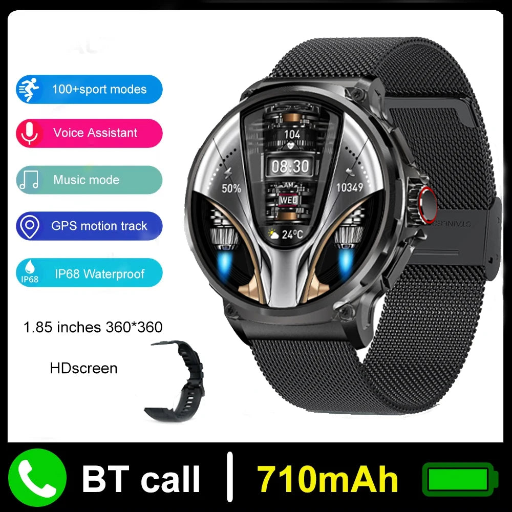 2025 New V69 1.85  Inch HD Bluetooth Call 710mAh Smart Watch Men Sports Fitness Tracker Heart Monitor Smartwatch For Android IOS
