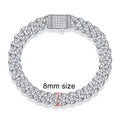 KNOBSPIN D VVS1 Moissanite Cuban Bracelet Original s925 Sterling Silver Plated 18k White Gold with GRA Bracelets for Women Man