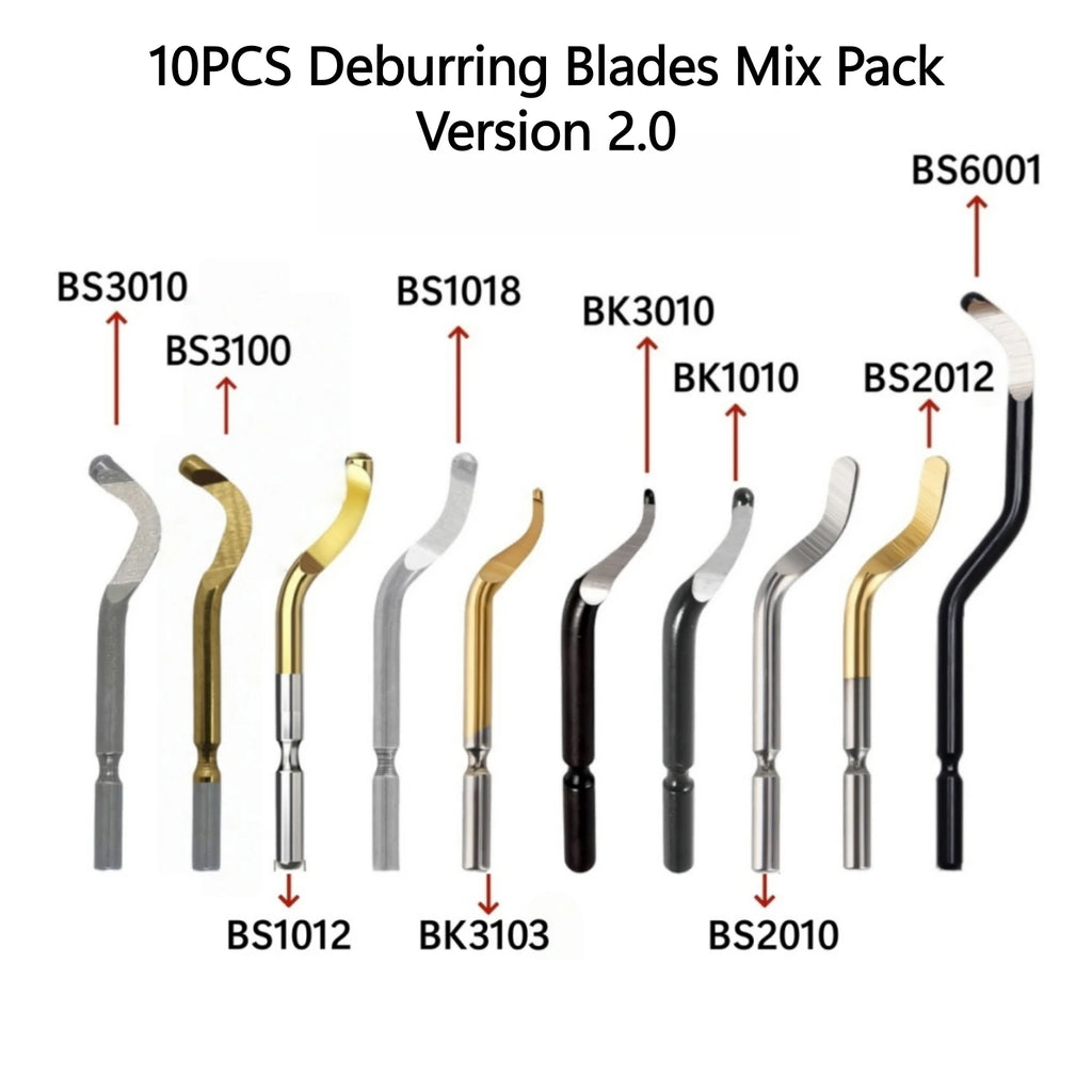 10PCS Deburring Blades Set High-Speed Steel Rotary Blades for Precision Deburring Compatible with Universal Deburring Tools