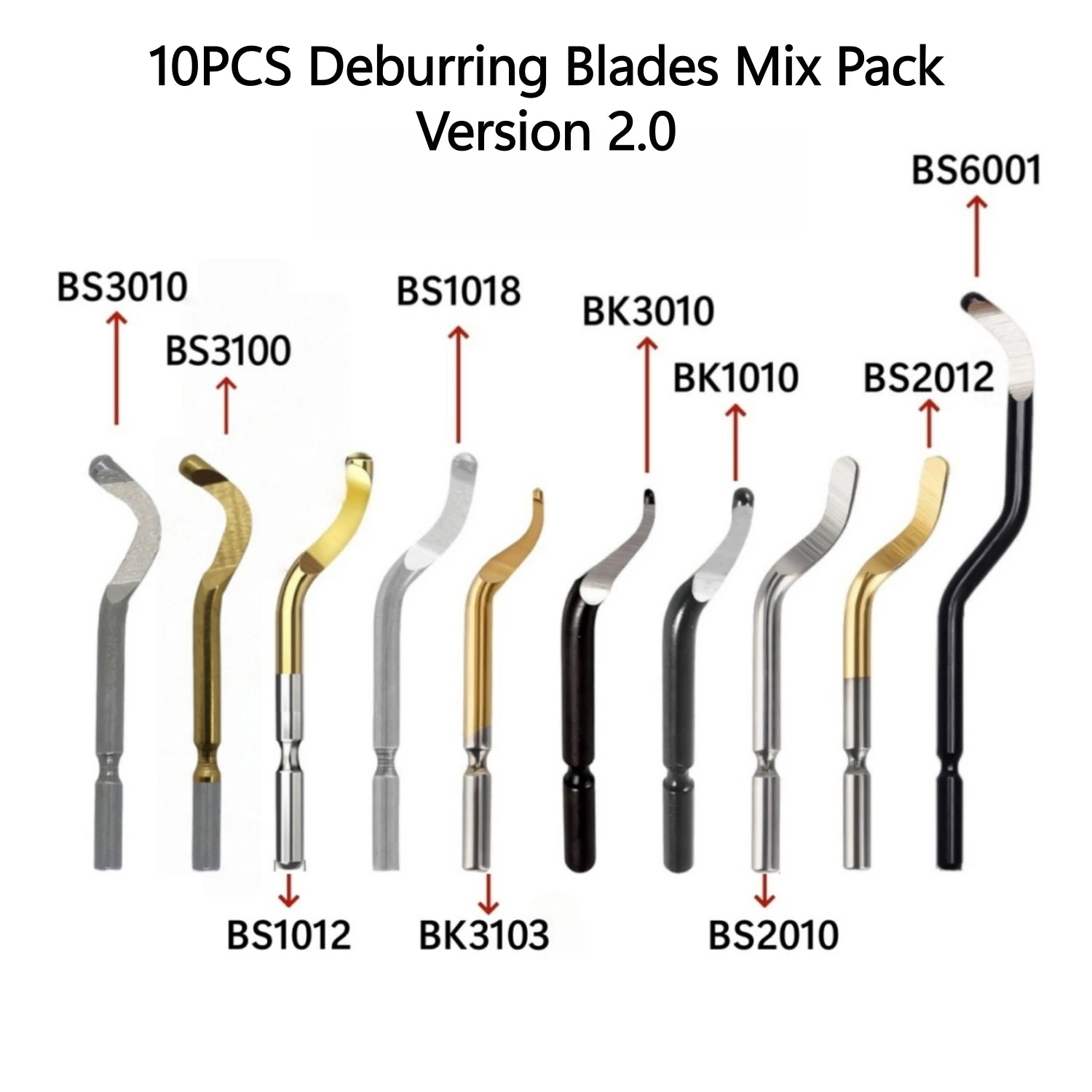 10PCS Deburring Blades Set High-Speed Steel Rotary Blades for Precision Deburring Compatible with Universal Deburring Tools
