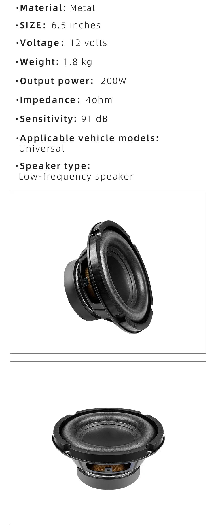Q-PERTORS 6.5/8 Inch 200W/220W Car Subwoofer Audio Speaker for Car Home Theater System Upgrade Stereo Component Modification