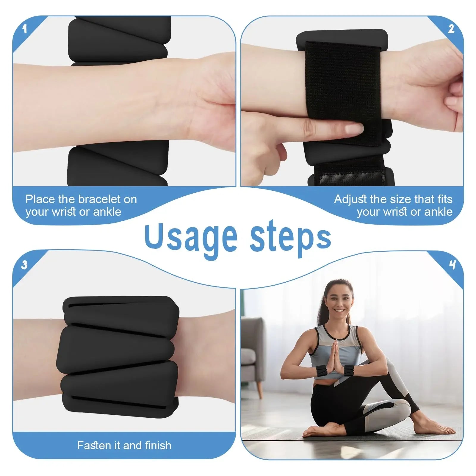 Pilates Weight Bangles Wrist & Ankle Weights for Women les - Set of 2, 1LB/ 2LB Each