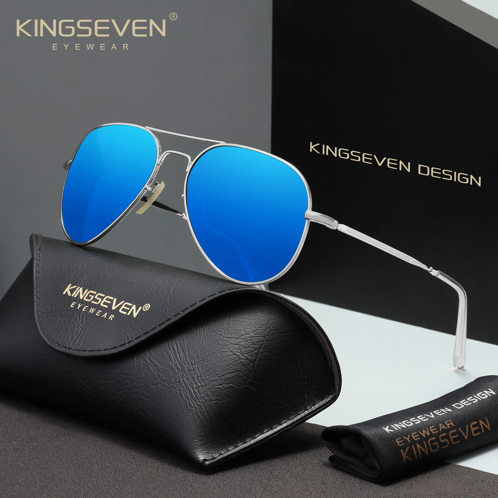 KINGSEVEN Pilot Men Sunglasses Polarized Large Frame UV400 Glasses Women Retro Luxury Driving Causal Fashion Outdoor Eyewear