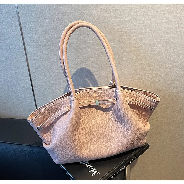 Large Capacity Women's Shoulder Bag Commuter Tote Bag Underarm Single Shoulder Bag Retro Design Casual Handbag