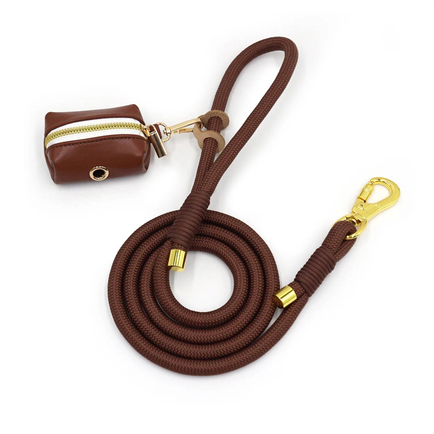 Coffee PU Leather Collar and Leash for Dogs Personalized Dog Collar for Small Medium Large Dogs Adjustable Necklace for Yorkies