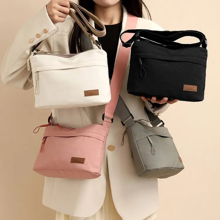Large Capacity Nylon Bag Women's Casual Style Crossbody Shoulder Bag Portable Fashionable Single Strap Small Square Bag