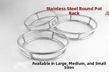 Thickened Stainless Steel round Tube Wok Stand Double Layer Pot Pad with Plate Connected Pot Stand Heat Insulation Anti-Scald...