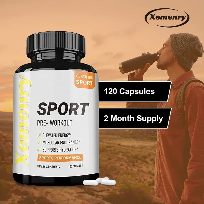 Sport Pre Workout Supplement - Increase Muscle Strength, Improve Athletic Performance, Reduce Fatigue, Muscle Building & Growth