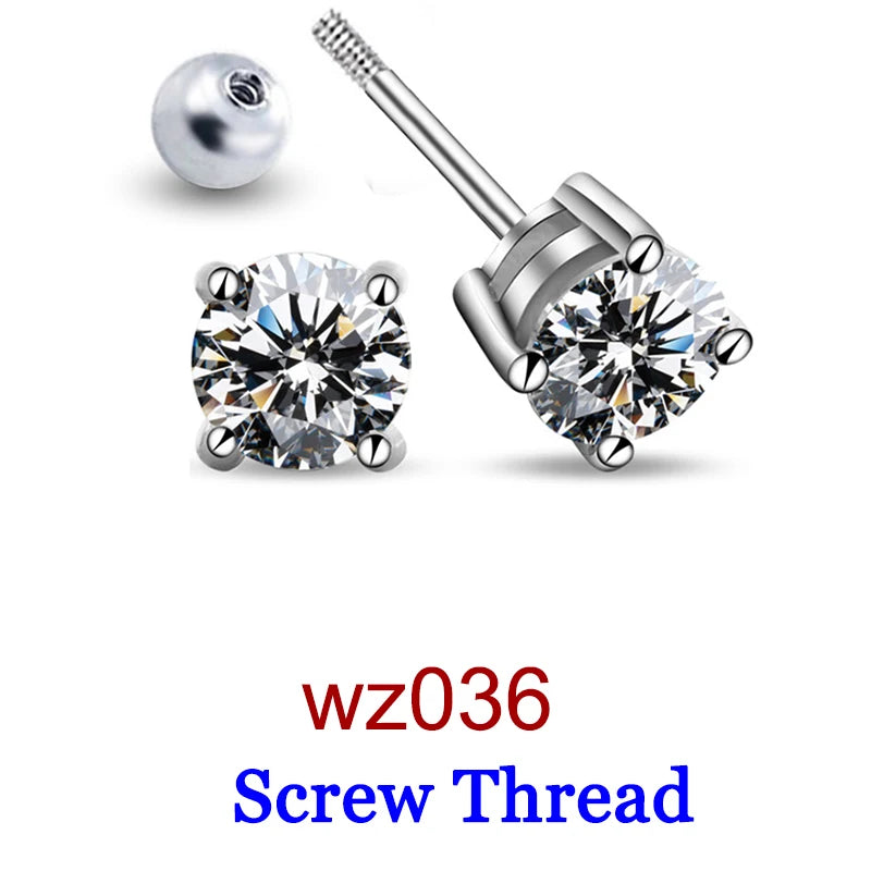 Premium 0.5-2ct Moissanite Diamond Stud Earrings for Women Orginal 925 Sterling Silver Screw Back Women Moissanite Earring 2026
