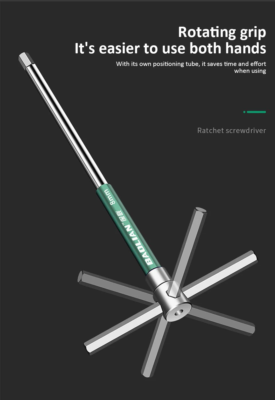T/L Torx Screwdriver T-Type Allen Hex Wrench 2/2.5/3/3.5/4/4.5/5/6/8/10MM Extended T-Type Chrome Spanner Socket Wrench Hand Tool