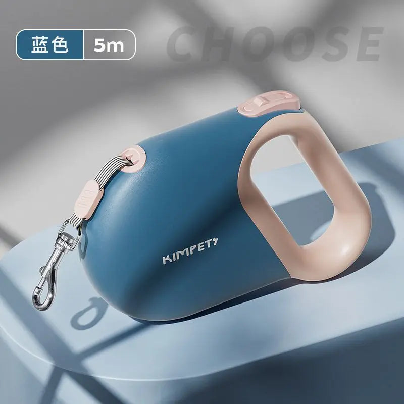 Automatic Retractable Dog Leash 5 Meters Long Teddy Dog Walking Rope Polyester Material for Small to Medium Sized Dogs