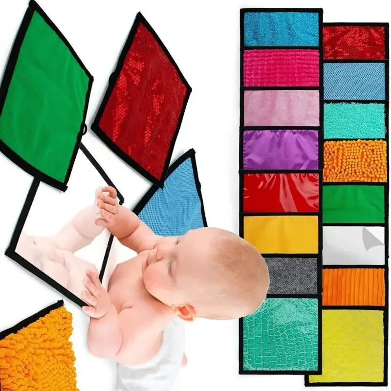 16Pcs Infant Exploration Mat Machine Washable Multi Texture Design Sensory Toy For Sensory Development