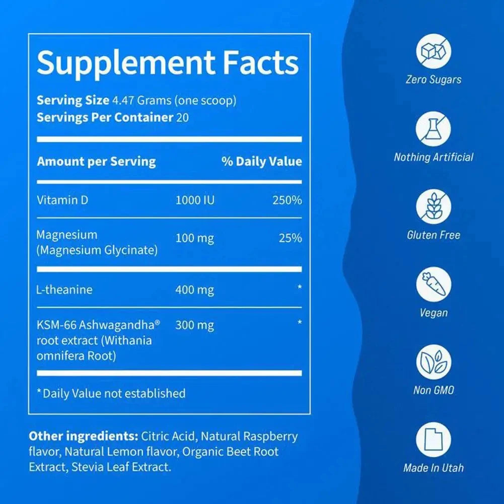SUPERCALM Powdered Drink Mix Soothe Mind Relieve Anxiety Promote Muscle Recovery Electrolyte Vitamin Supplement for Relaxation