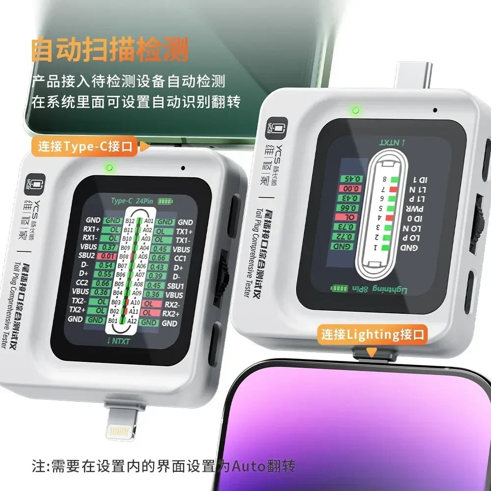 Détecteur 3-en-1 Prise Téléphone iOS USB-C Jack