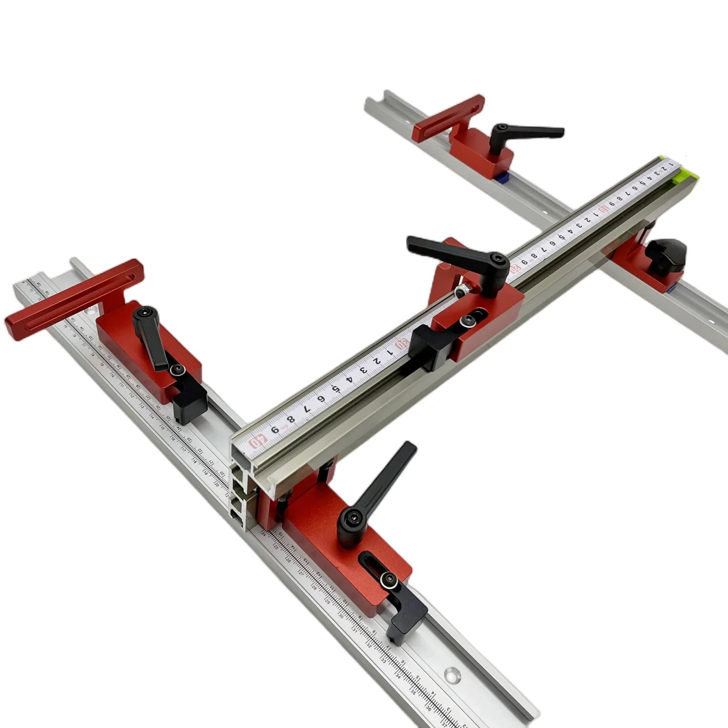 Miter Track Stop T-Slot T-Tracks Stop Chute Locator Aluminium Alloy Backing Connector for Woodworking Guide Rail Table Saw DIY