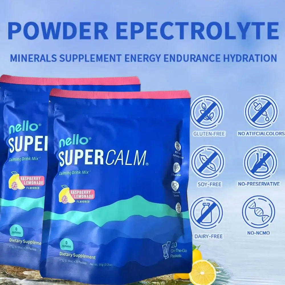 2 PACK 20pcs/pack Energy Raspberry Lemon Power Drink Powder Epectrolyte Rich Of Vitamin C Promotes Hormonal Wellbeing Balance