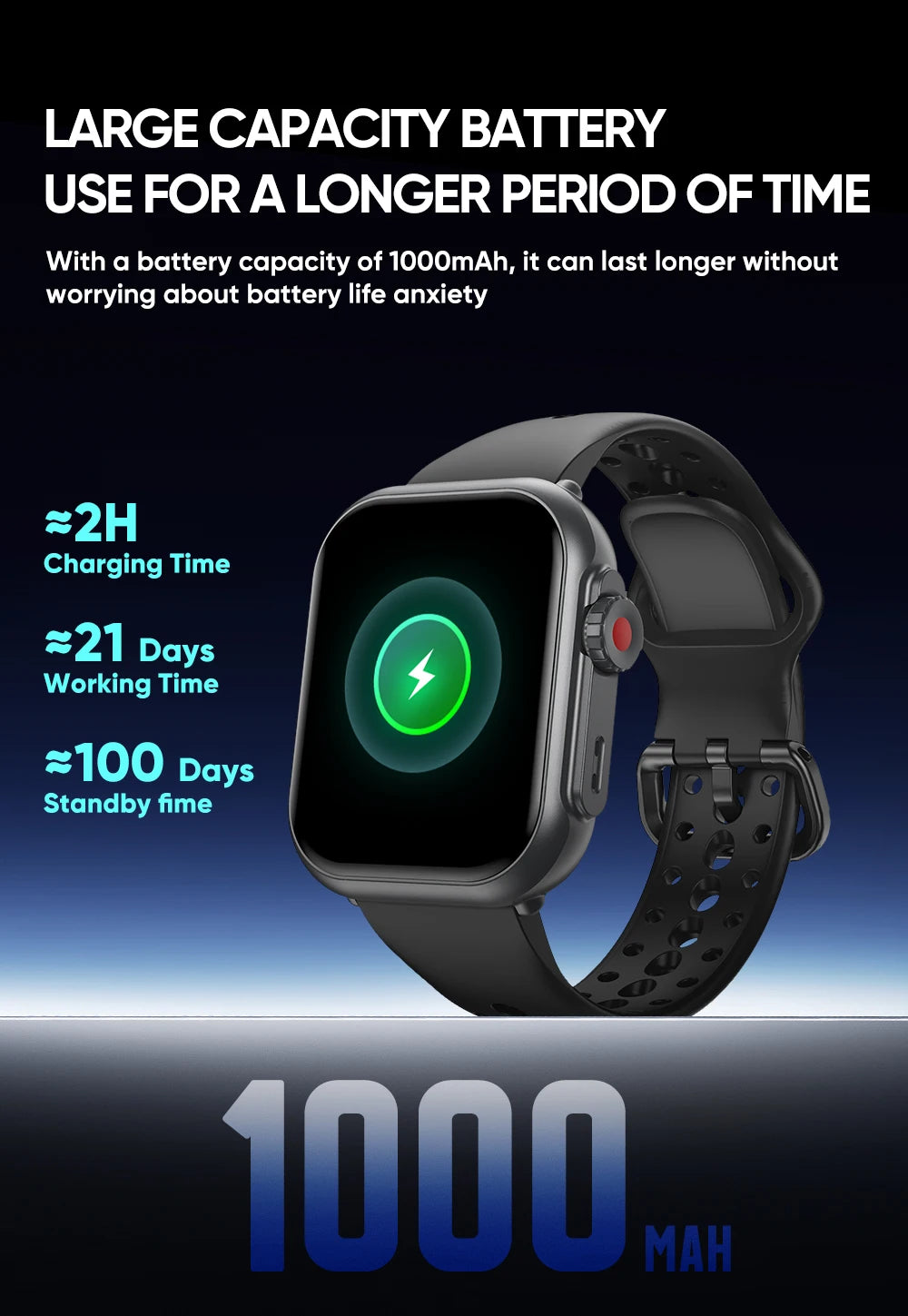 2025 New 1000mAh Battery AMOLED Smart Watch Ultra K62 Men Women Heart Rate 100+Sport HD Bluetooth Call IP67Waterproof SmartWatch