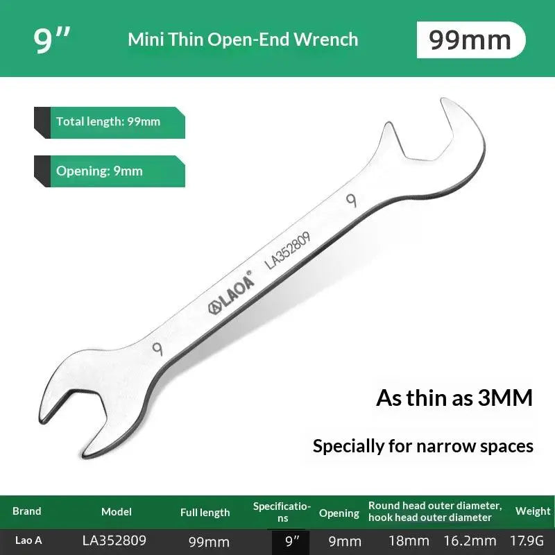 1/8/10Pcs Mini Thin Stainless Steel Double Open-end Wrench 5-11mm Dual-purpose Wrench For Repair Hand Tool Accessory